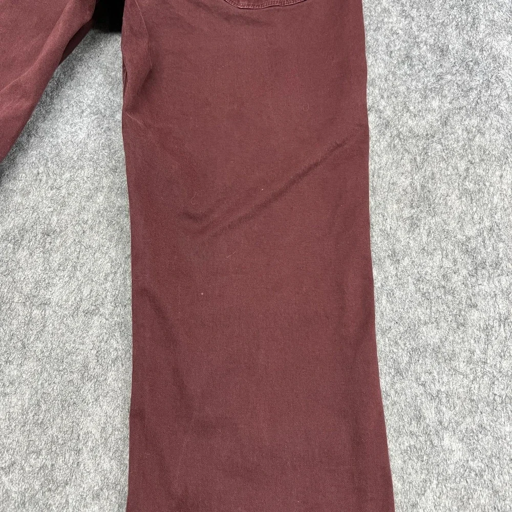 Paige Jeans Mens 31x28 Burgundy Federal Slim Straight Stretch Denim Pants Preppy